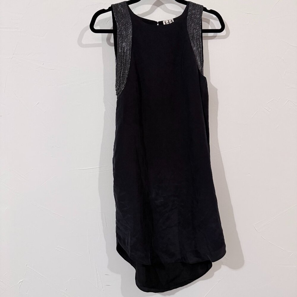Haute Hippie 100% Silk Dress-Size S-Chain Cold Shoulder Detail- High-Low Hem